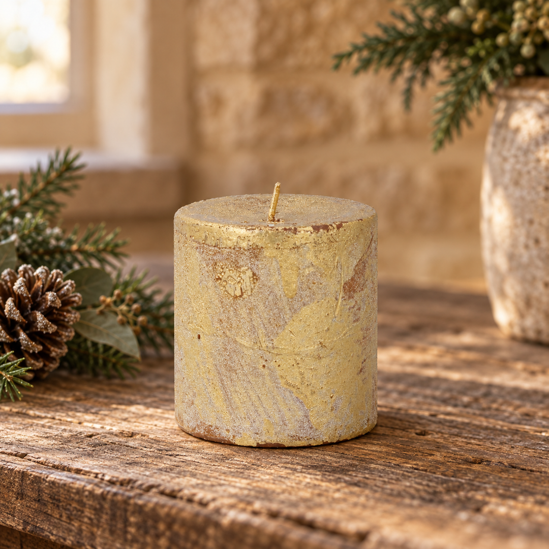Small Gold Pillar Candle
