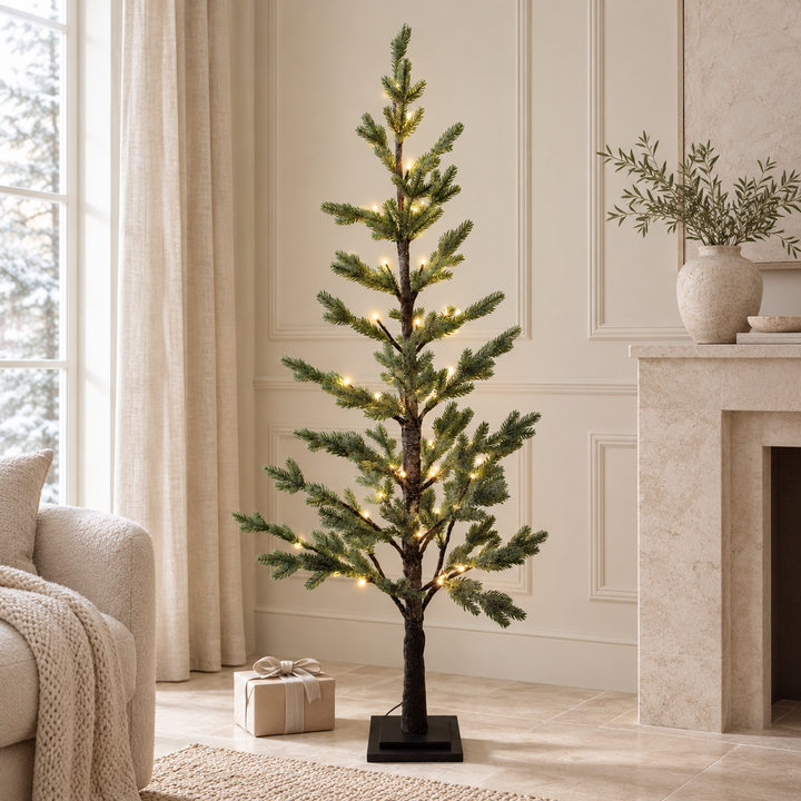 Frosted Fir &amp; Twig Large Tree with Lights