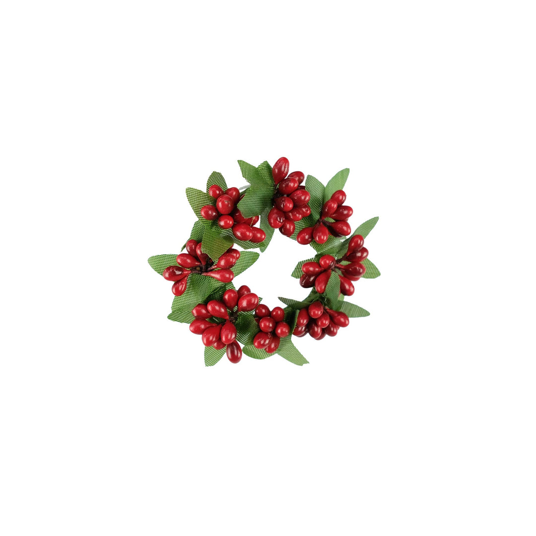 Red Berry Bud Candle Ring - 4 cm