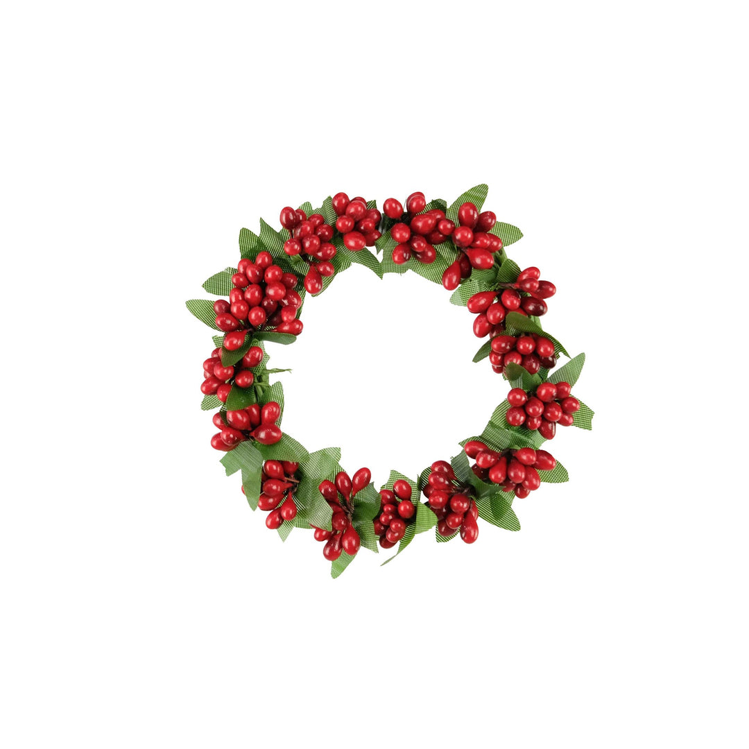 Red Berry Bud Candle Ring 7.5cm