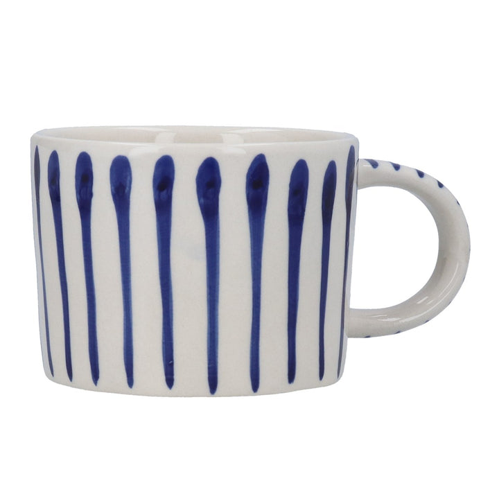 Gisela Graham Blue Stripe Stoneware Mug