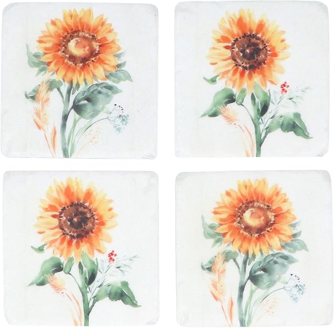 Gisela Graham Sunflower Resin Coaster (2 assorted)