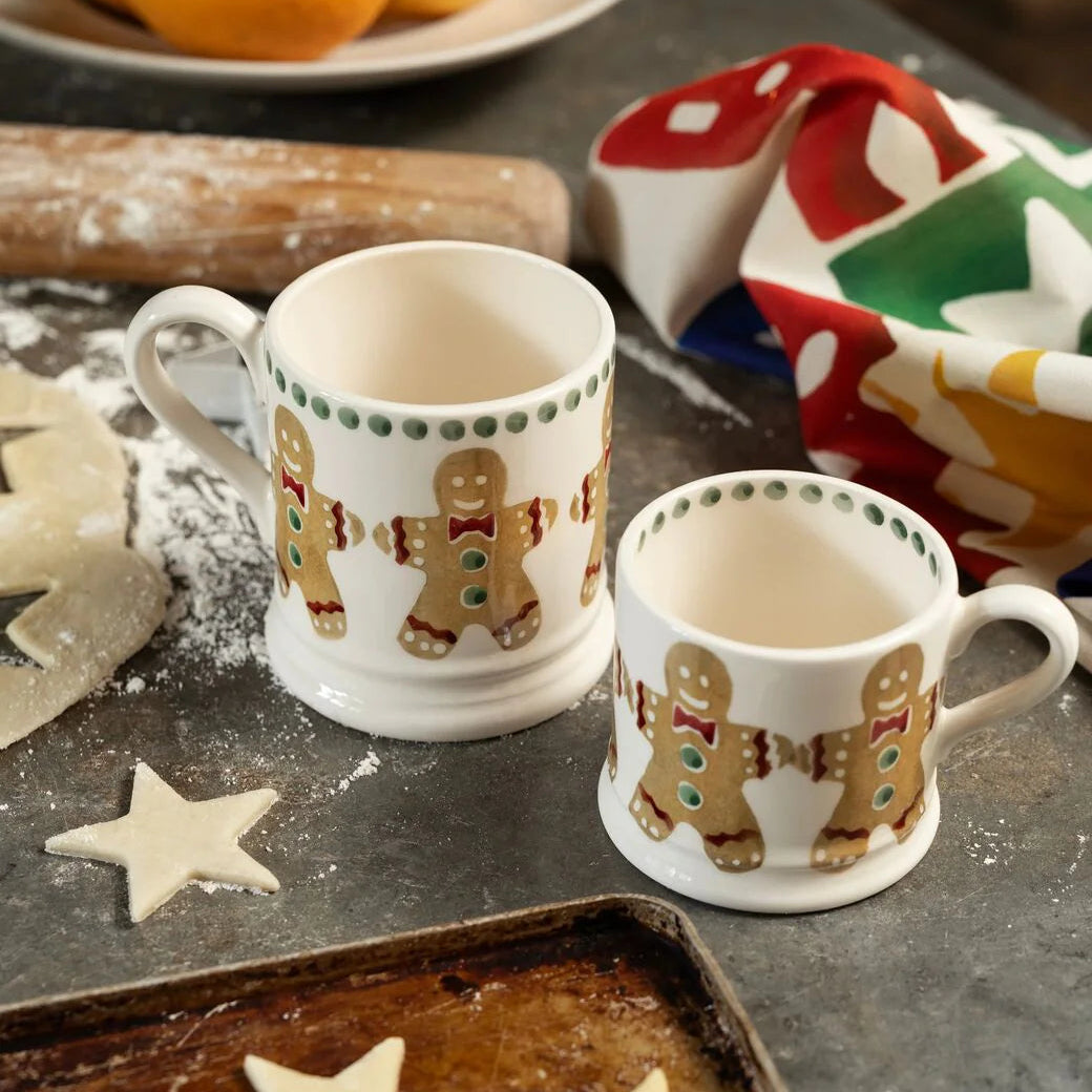Emma Bridgewater Gingerbread small Christmas mug with festive gingerbread design and holiday-themed artwork.