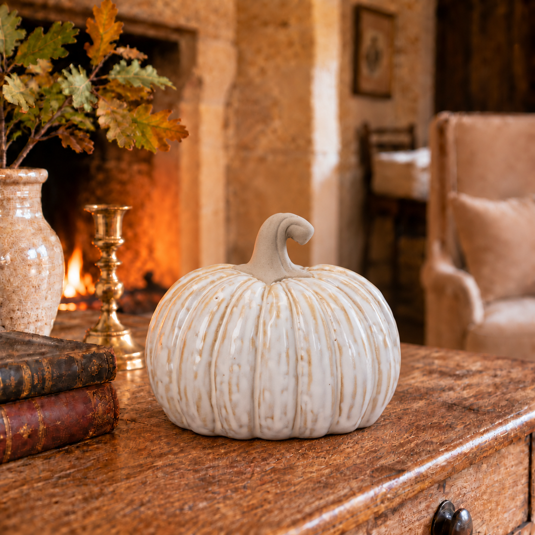White Porcelain Pumpkin Ornament