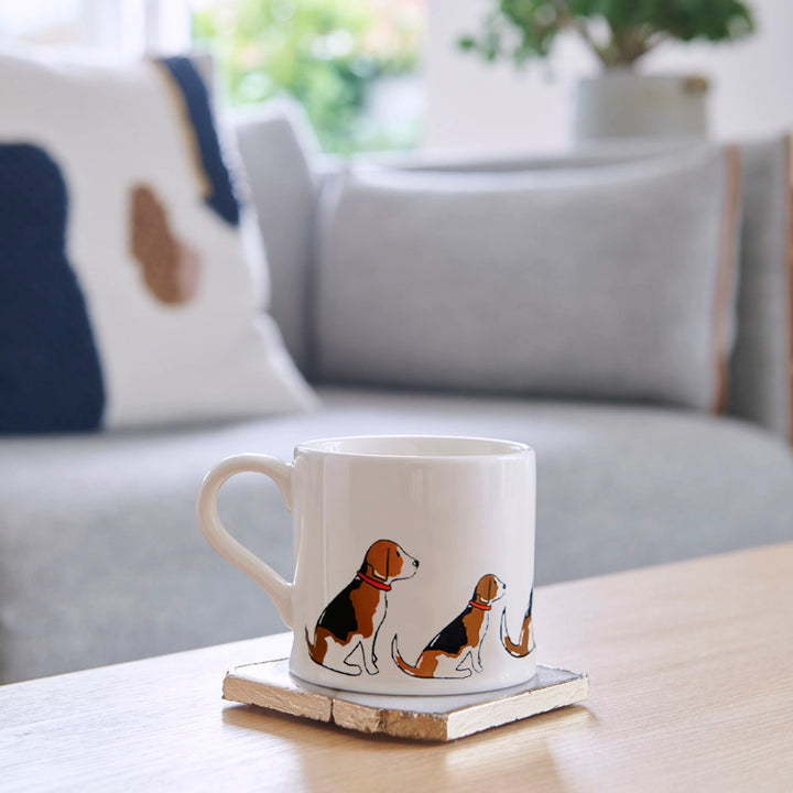 Sweet William Beagle Dog Mug by Cornucopia Home and Gift featuring a charming beagle dog design on a ceramic mug.