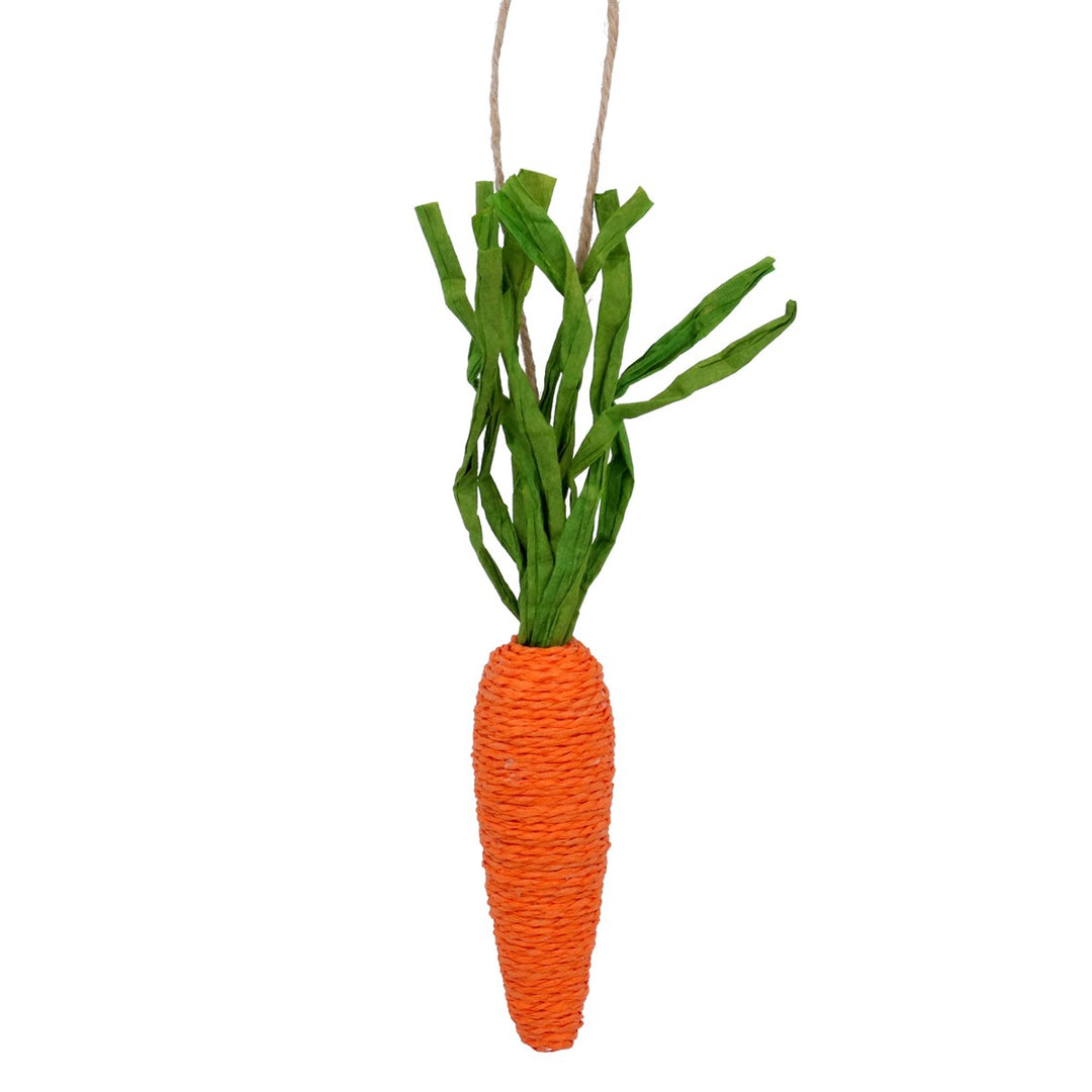 Gisela Graham Easter Paper Carrot Decoration in orange with green leaf detail, perfect for spring and holiday decor.
