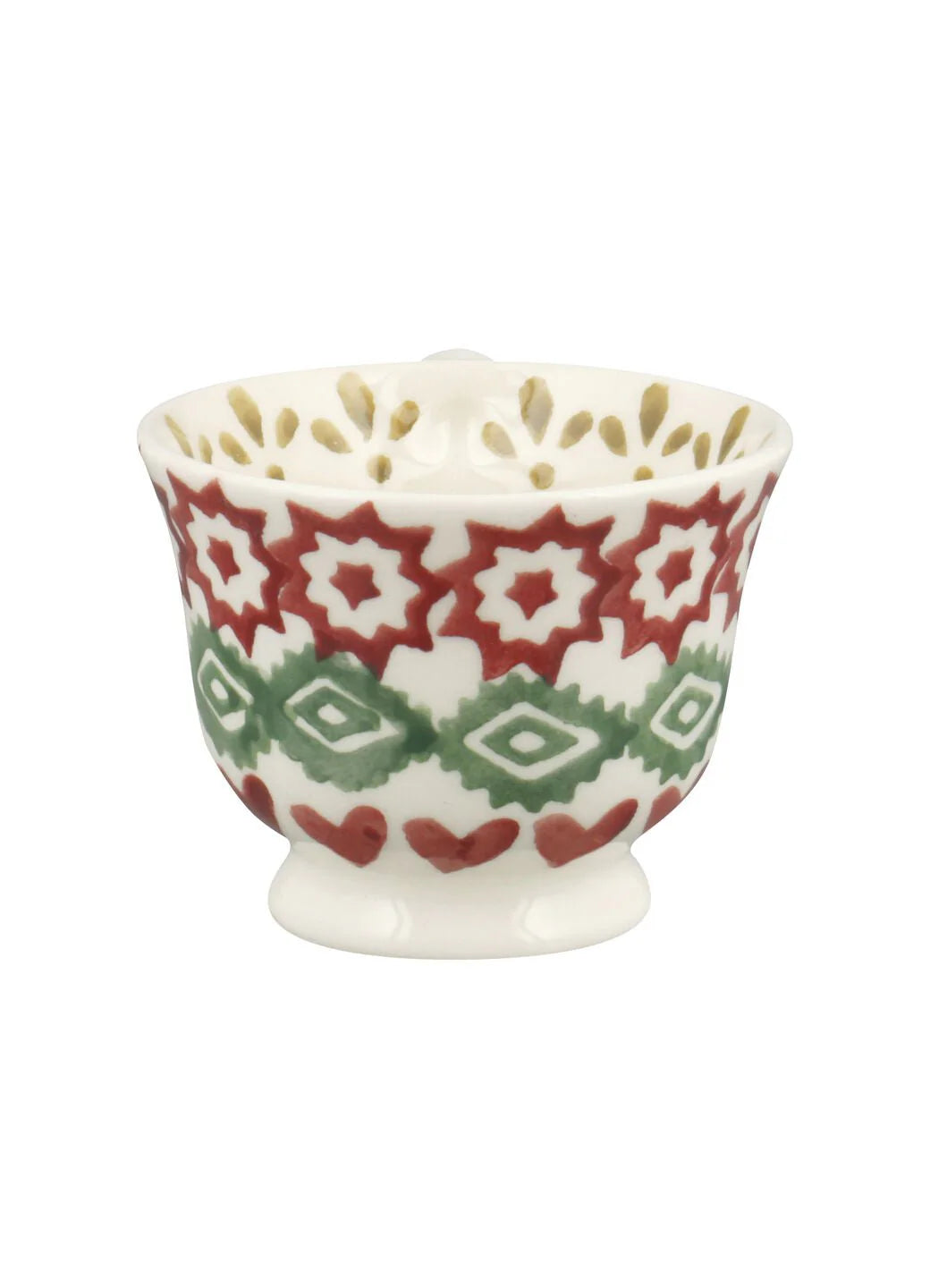 Emma Bridgewater Christmas Joy tiny teacup with festive holiday design, boxed and ready for display or gifting.
