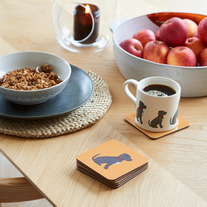 Sweet William Staffie coaster featuring a detailed dog illustration, ideal for protecting surfaces with stylish Cornucopia Home and Gift design.