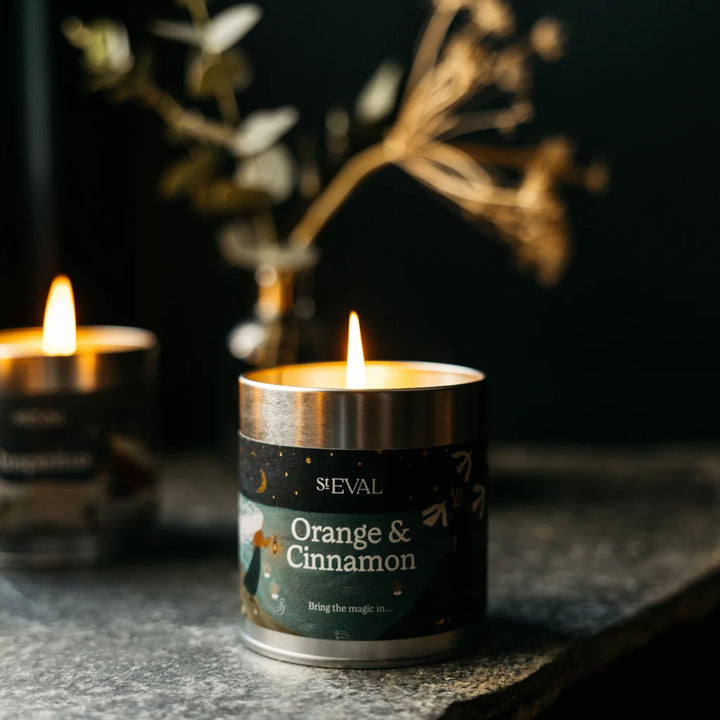 Christmas Orange and Cinnamon Scented Tin Candle