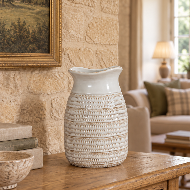 Tava Medium Hewn Ceramic Vase - 22cm