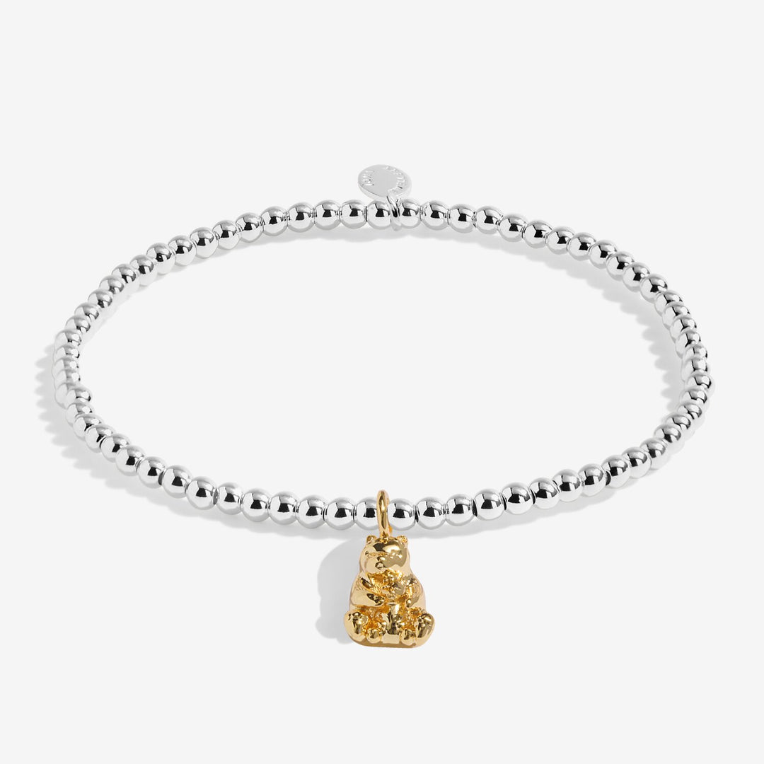 Joma Jewellery Little Mama Bear bracelet with a cute bear charm, gold-toned bracelet for women.