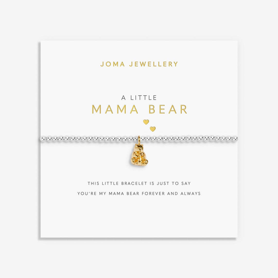 Silver Little Mama Bear bracelet by Joma Jewellery featuring a cute bear charm for moms.