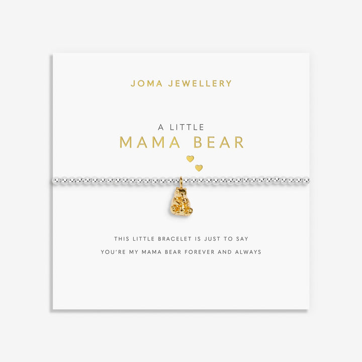 Silver Little Mama Bear bracelet by Joma Jewellery featuring a cute bear charm for moms.