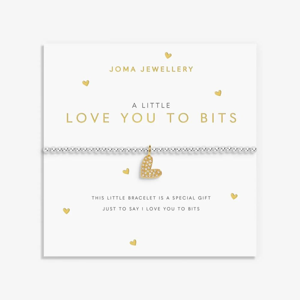 Joma Jewellery A Little Love You To Bits bracelet with delicate silver chain and charm, perfect for sentimental gifts.