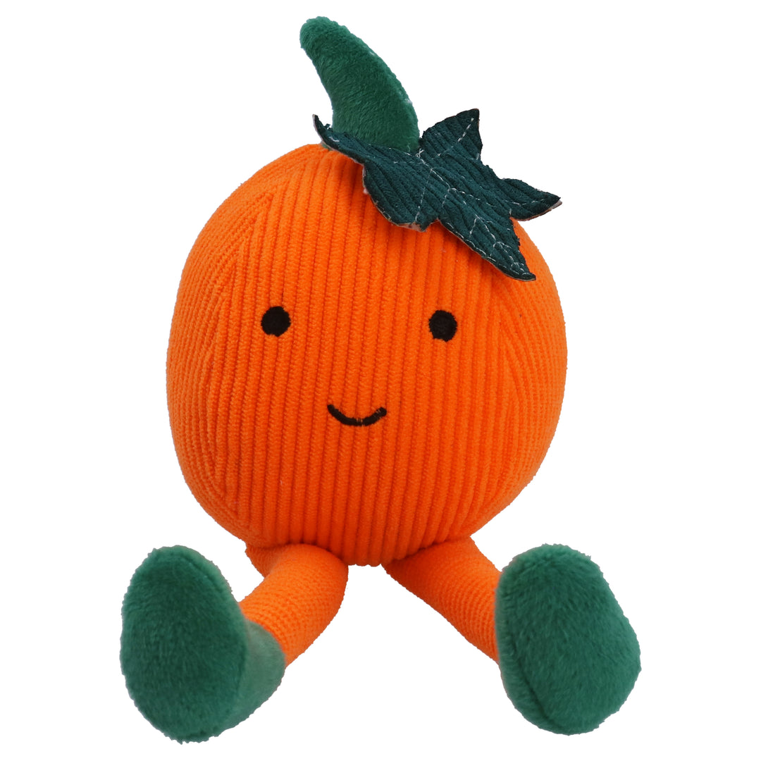 Gisela Graham Halloween pumpkin fabric shelf sitter with orange and green design for autumn decor.