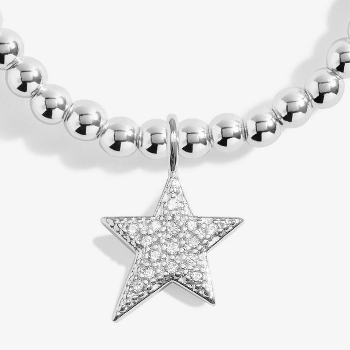 Joma Jewellery "A Little Forever Proud of You" bracelet featuring a delicate silver charm on a fine chain.
