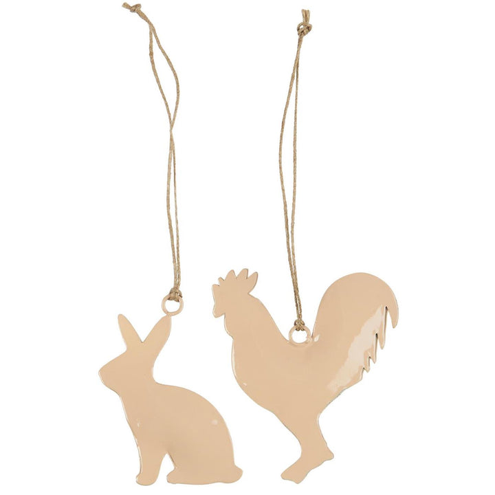 Orange hanging bunny or rooster decor from IB Laursen Summer collection, displayed hanging with a rustic background.