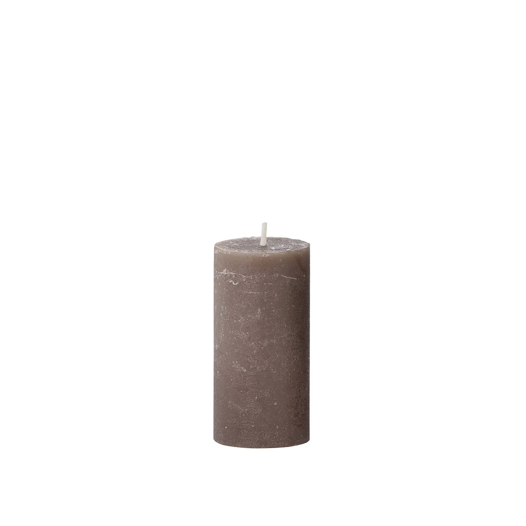 Rustic Mocca 5x10cm Candle from Cozy Living by Cornucopia Home and Gift, showing a warm, brown soy candle in a simple holder.