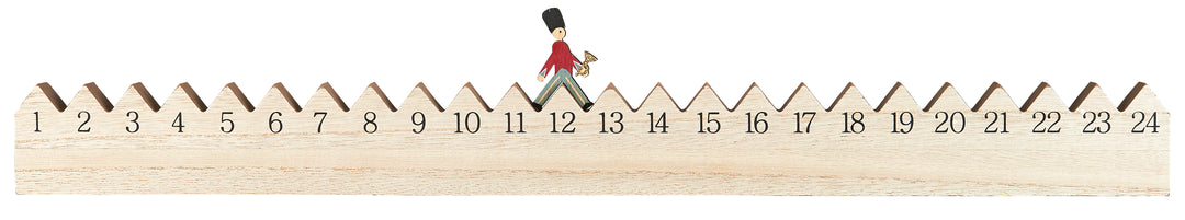 IB Laursen 1-24 Walking Guard Advent Calendar by Cornucopia Home and Gift, featuring festive holiday design and numbered doors.