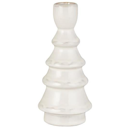 Porcelain grooved candle holder from IB Laursen Christmas collection, designed by Cornucopia Home and Gift, with festive holiday style.
