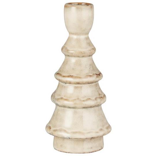 Brown mottled candle holder with grooves for 2.2 cm candles, from IB Laursen Christmas collection by Cornucopia Home and Gift.