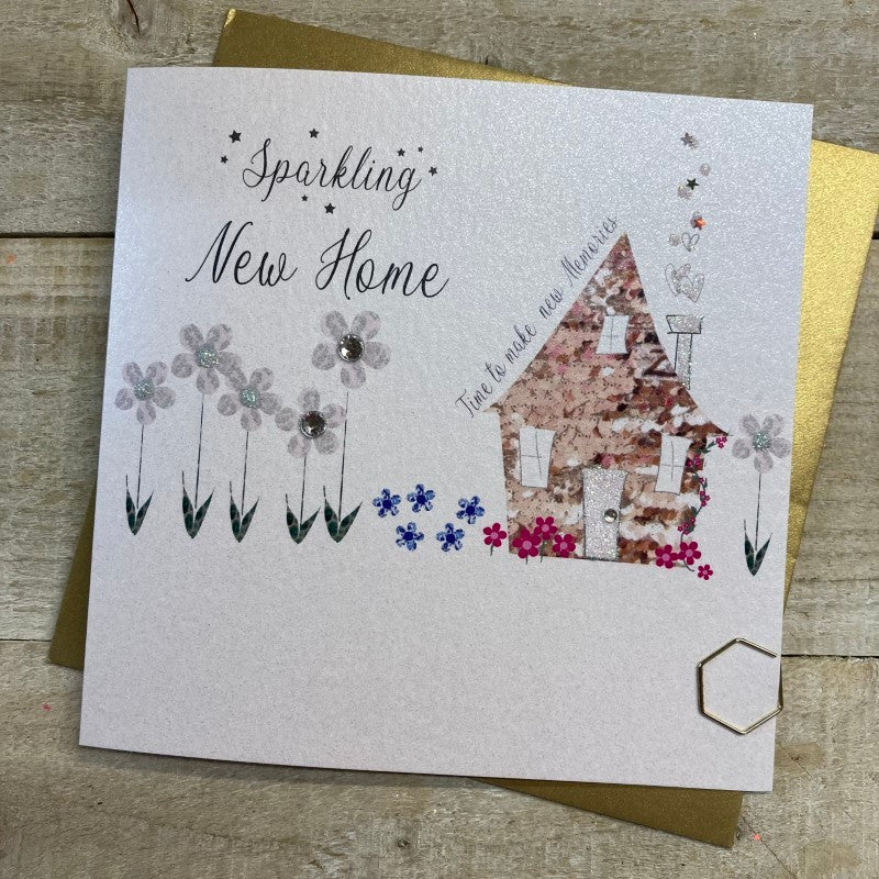 Sparkling New Home card from White Cotton Cards Ltd by Cornucopia Home and Gift, featuring elegant design for new home celebrations.