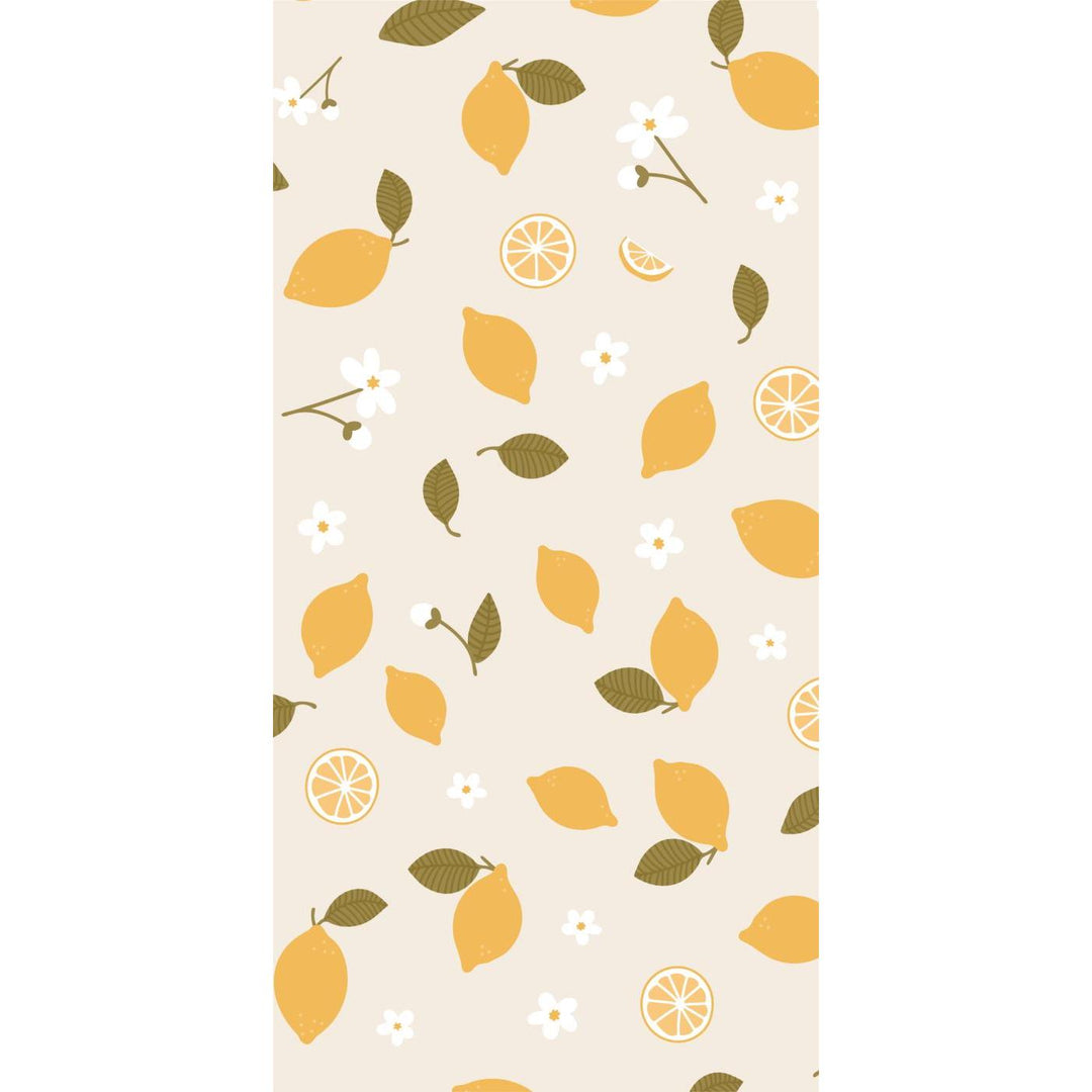 IB Laursen Lemon Print Paper Napkins pack of 16 from the Summer collection, featuring bright yellow lemon illustrations and decorative edges