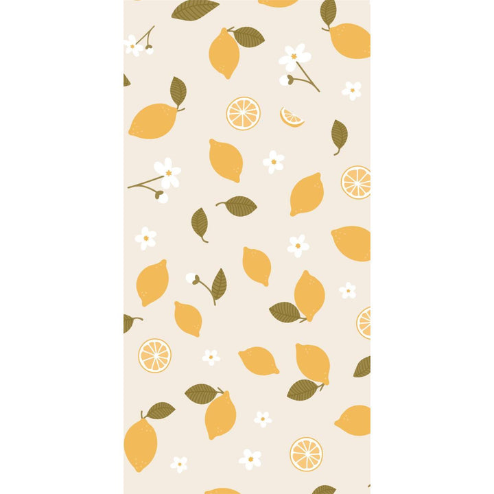 IB Laursen Lemon Print Paper Napkins pack of 16 from the Summer collection, featuring bright yellow lemon illustrations and decorative edges