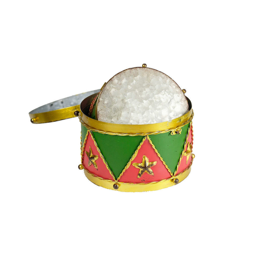 Metallic Steel Drums Set of 2 - Christmas Decor