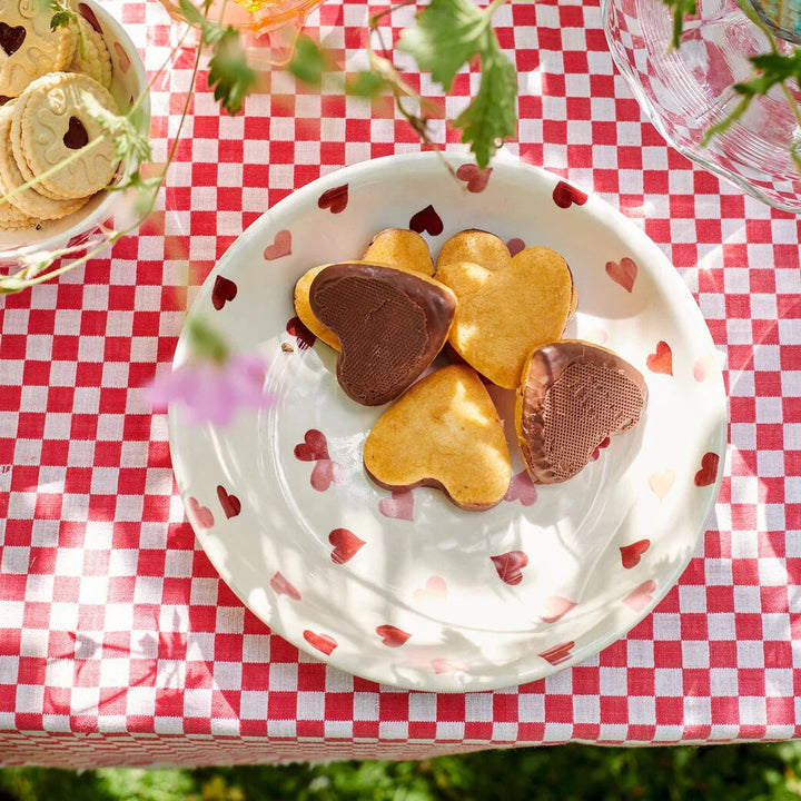 Emma Bridgewater pink hearts medium pasta bowl with floral pattern and smooth ceramic finish, ideal for serving pasta or salads.