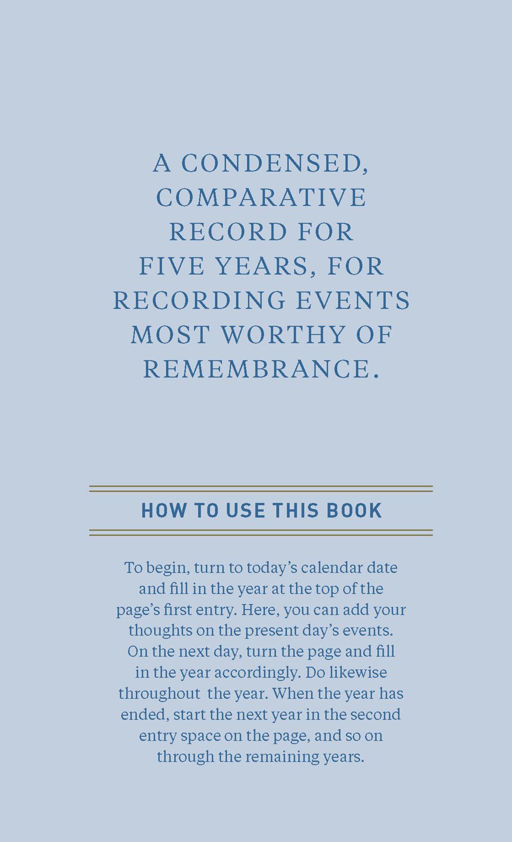 One Line a Day: A Five year Memory Book - Denim