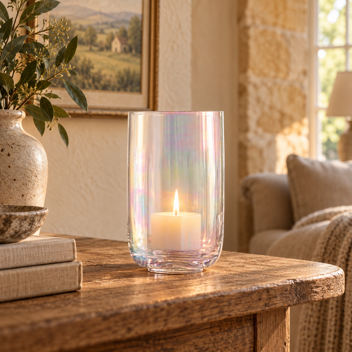 Pearl Glass Lantern Vase - 18.5cm