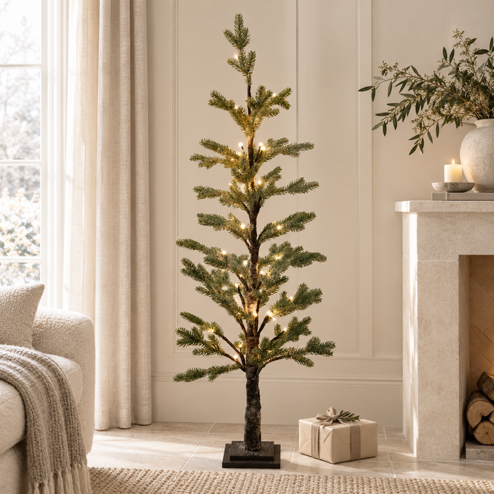 Small Frosted Fir Tree with Lights