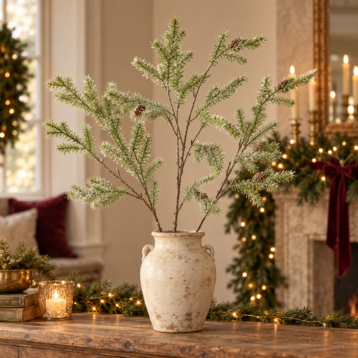 Snowy Cedar Pine Spray 70cm