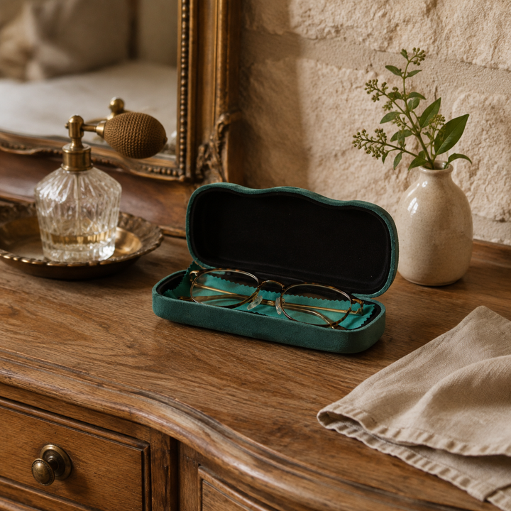 Green Velvet Glasses Hardcase