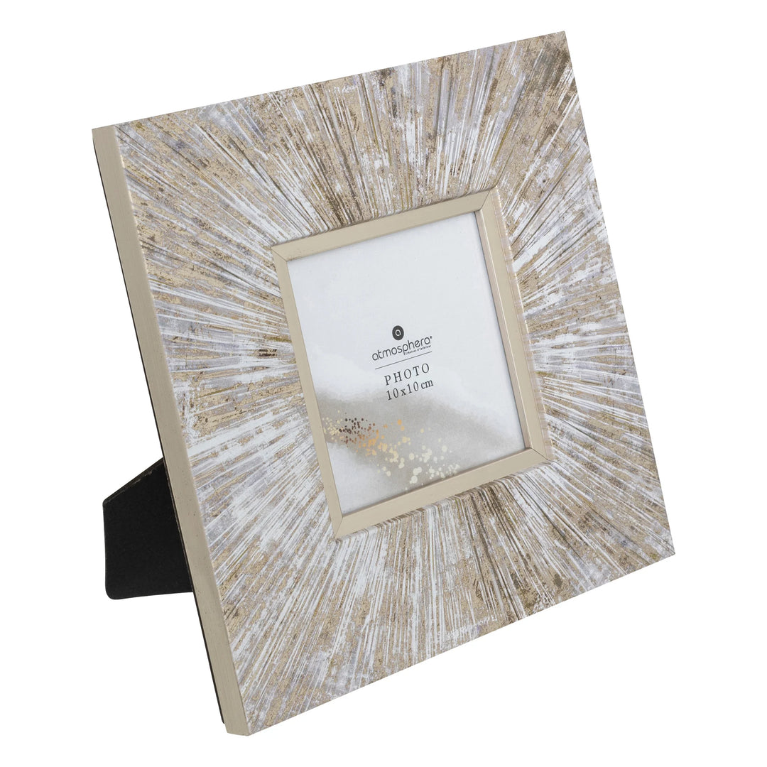Square starburst photo frame by Cornucopia Home and Gift, showcasing a stylish geometric design for displaying photos.
