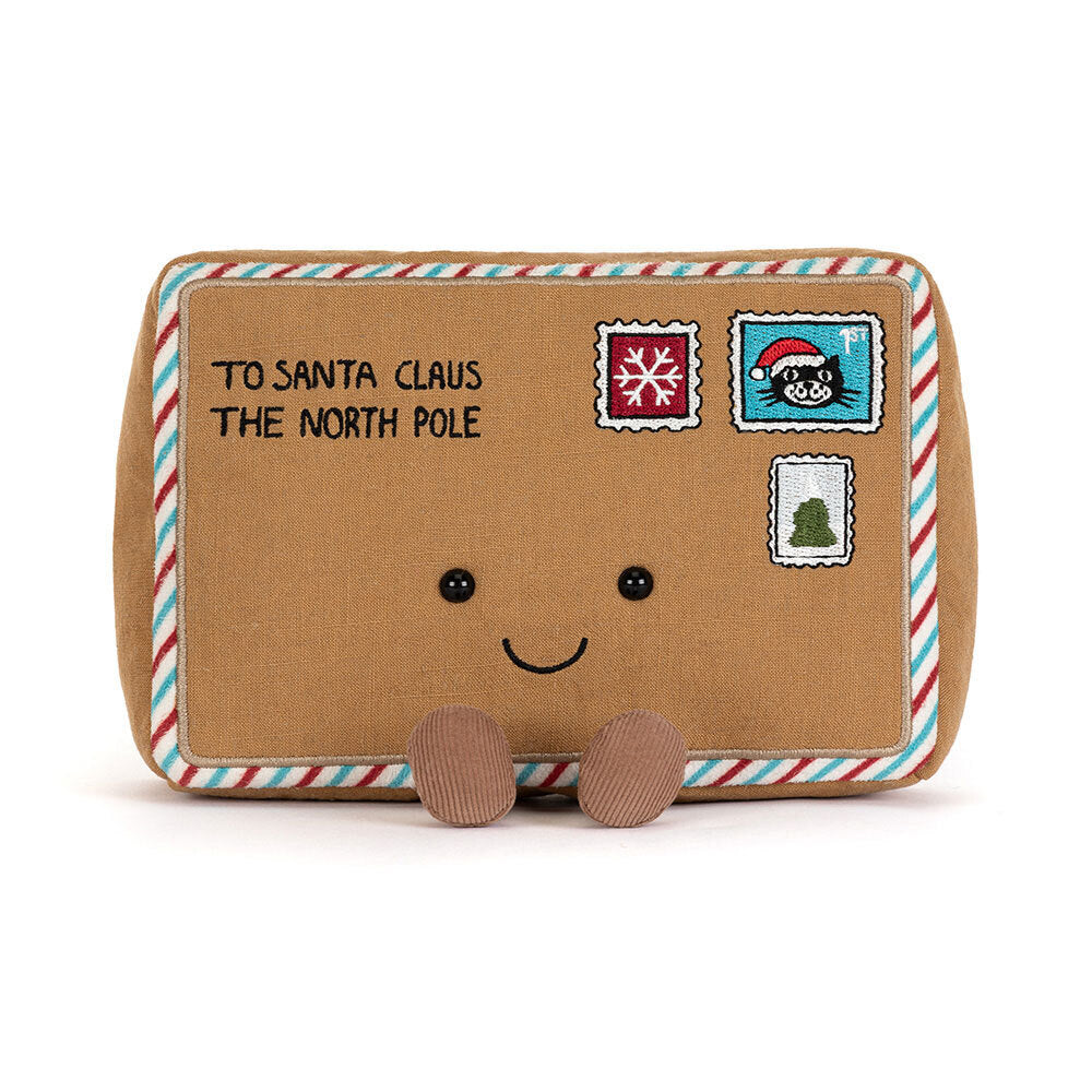 Jellycat Amuseables Letter to Santa plush toy with soft fabric and festive design, perfect for holiday gifting.