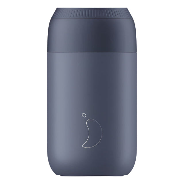 Chilly's Series 2 340ml Whale Blue coffee cup by Cornucopia Home and Gift, featuring a vibrant blue whale design on a reusable cup.