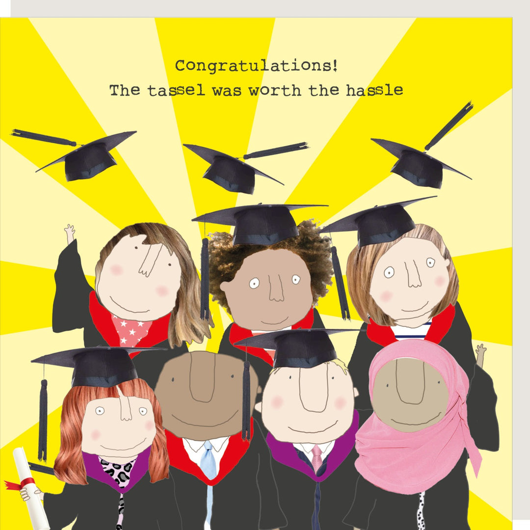 Rosie Made a Thing tassel graduation card with colorful tassel design, suitable for celebrating graduates, from Cornucopia Home and Gift