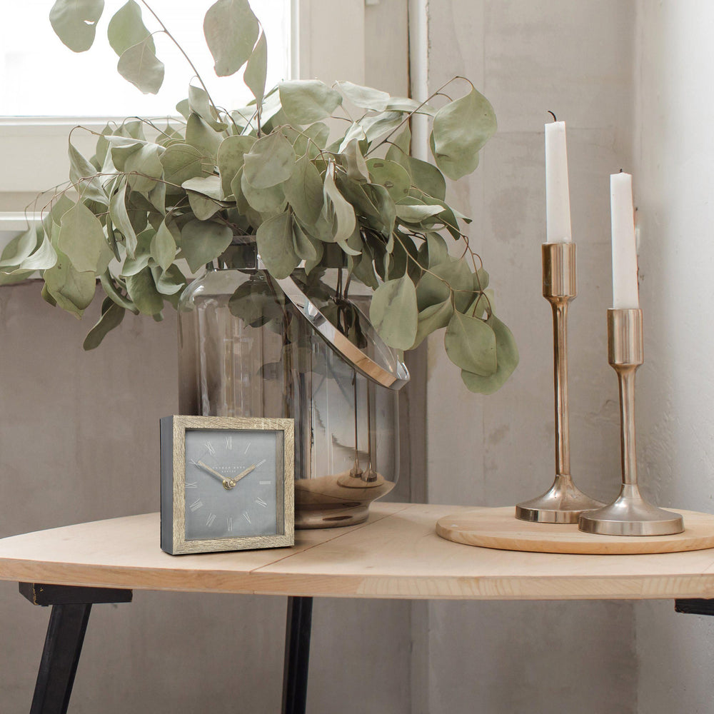 5-inch Nordic cement mantle clock by Cornucopia Home and Gift, featuring a modern, minimalist design for stylish home decor.