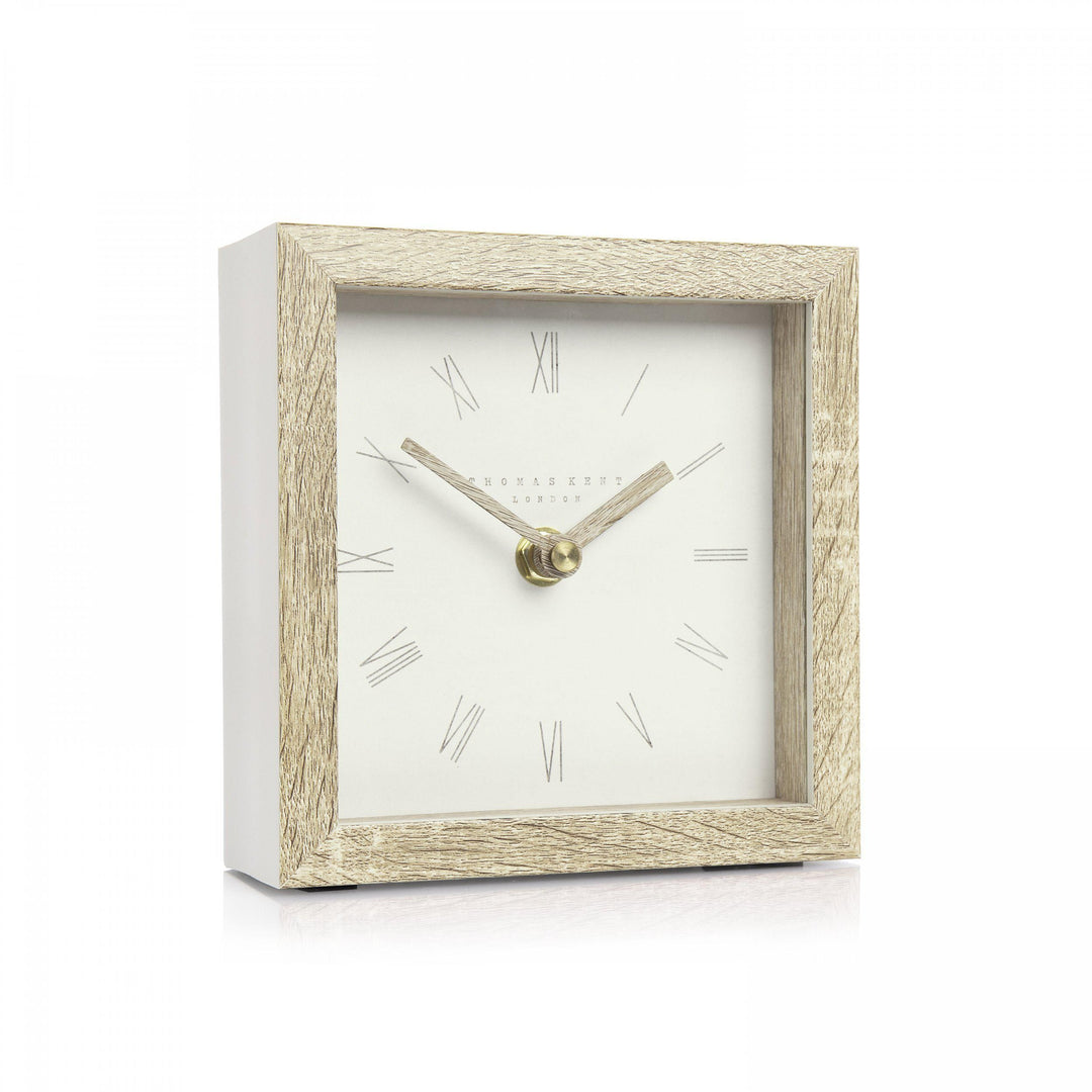 5-inch Nordic mantle clock with a tofu-inspired design, by Cornucopia Home and Gift, showcasing a stylish and modern decorative timepiece.