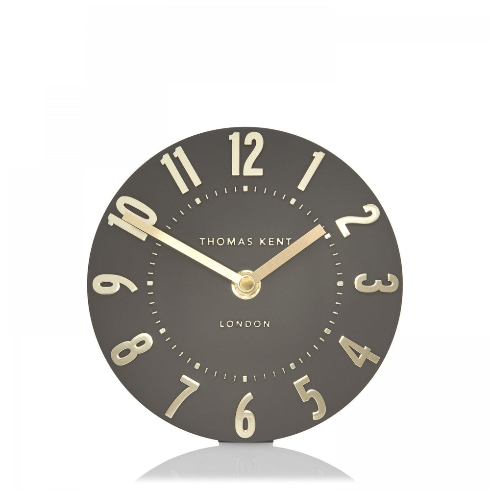 Mulberry mantel clock in espresso finish by Cornucopia Home and Gift, featuring a classic art marketing design.