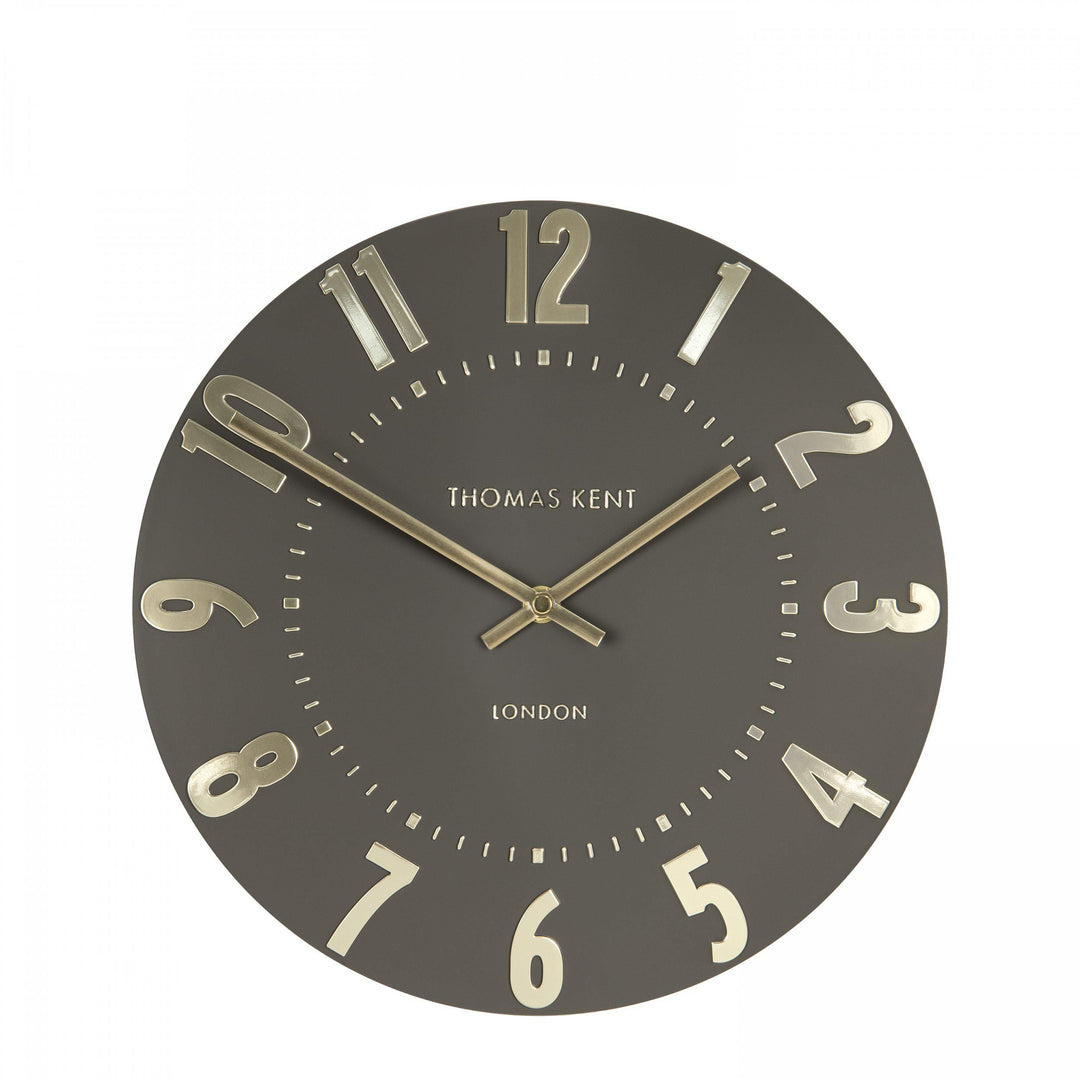 12-foot Mulberry Wall Clock by Cornucopia Home and Gift in espresso finish, featuring a large round art marketing clock design.