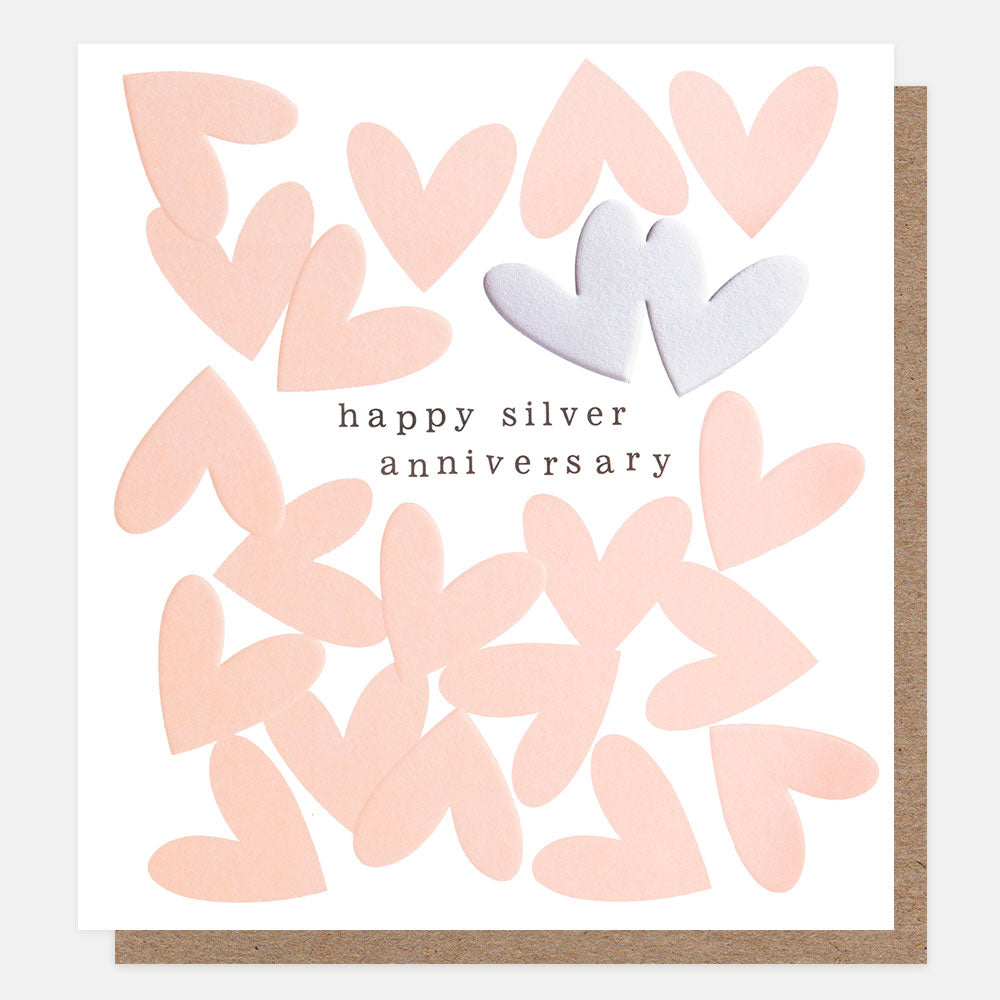Silver anniversary hearts decorative item by Caroline Gardner, featuring a romantic design for celebrating 25 years.