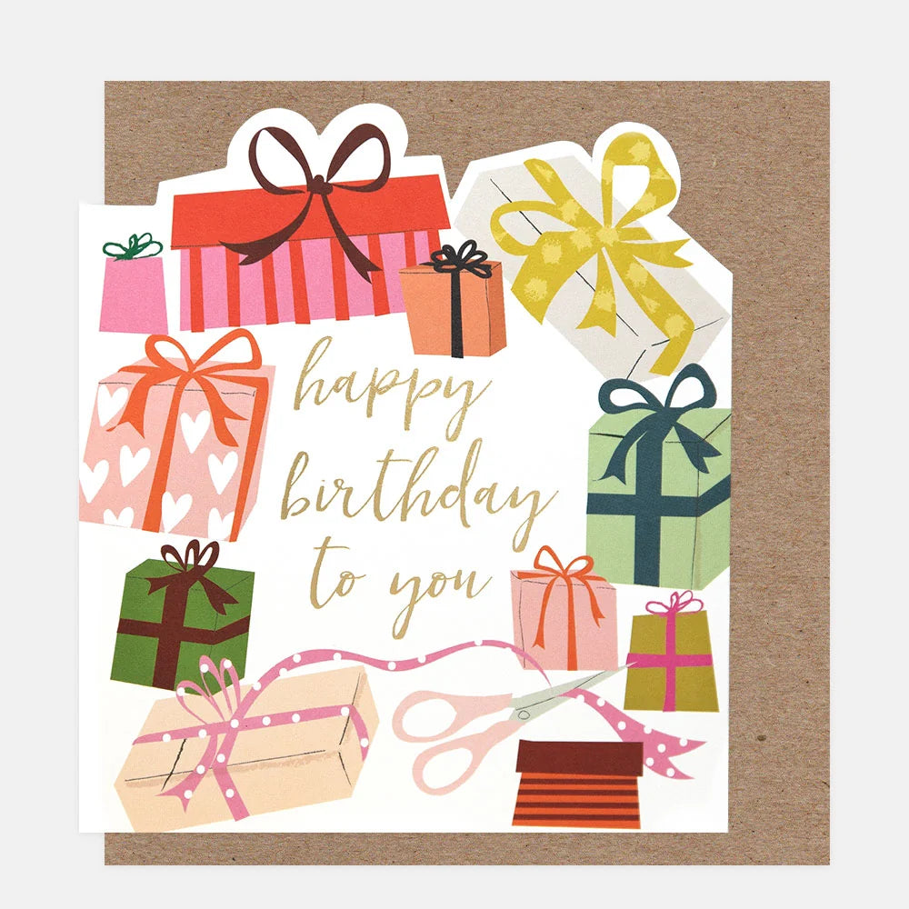 Wrapped Presents Happy Birthday To You Card