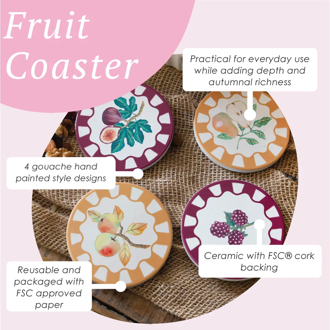 Autumn Hues Ceramic Coaster - Assorted Design