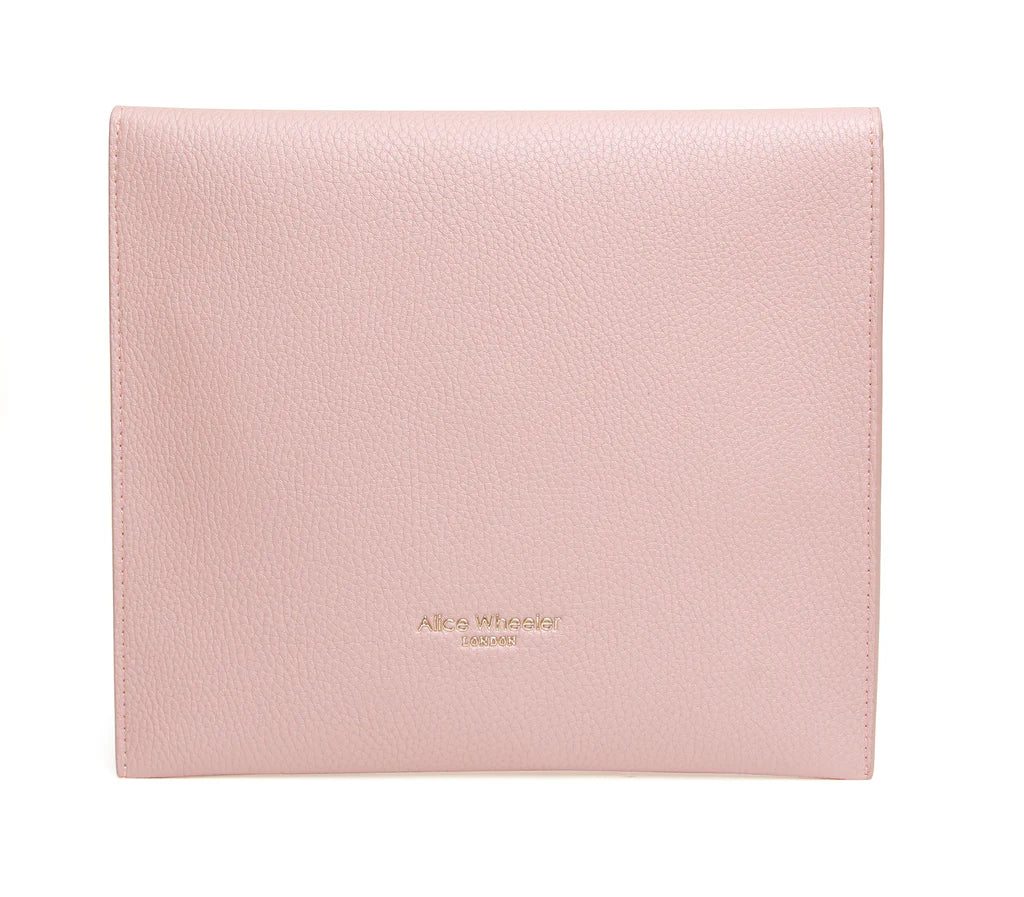 Pink Alice Wheeler Travel Mirror withCase, compact and stylish for on-the-go grooming and reflection.