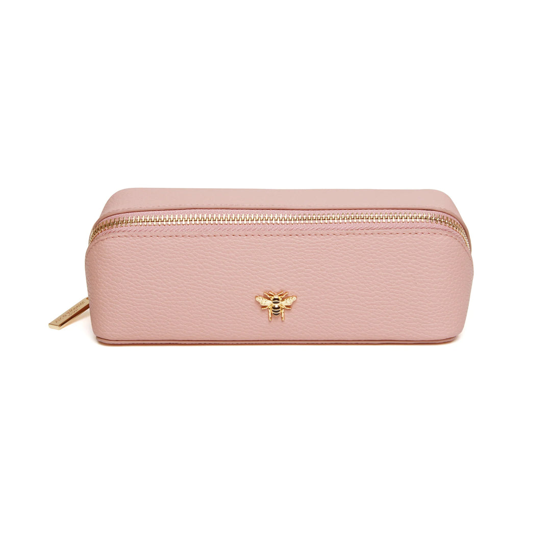 Pink small train case by Alice Wheeler featuring a compact, stylish design perfect for travel or storage.
