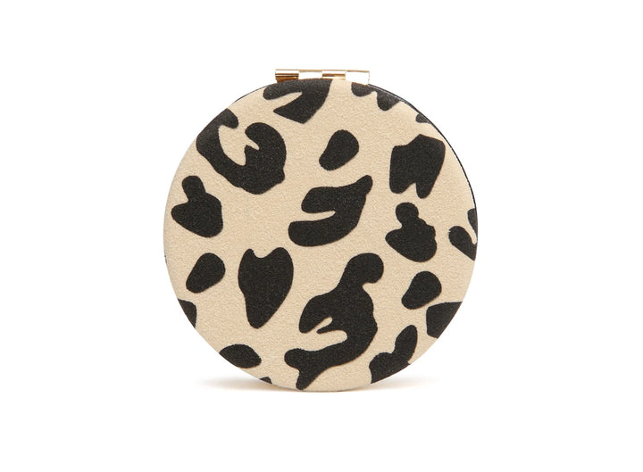Leopard Print Round Compact Mirror
