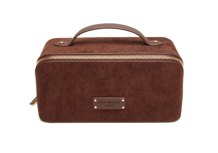Suede Chocolate Kensington Train Case